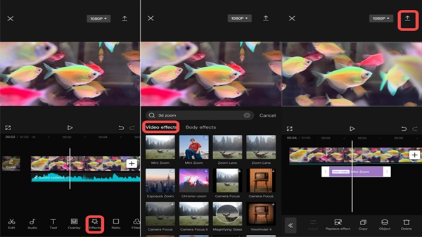 how to use the 3d zoom capcut pc